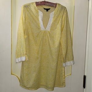 Brooks Bros Tunic yellow with white pattern L